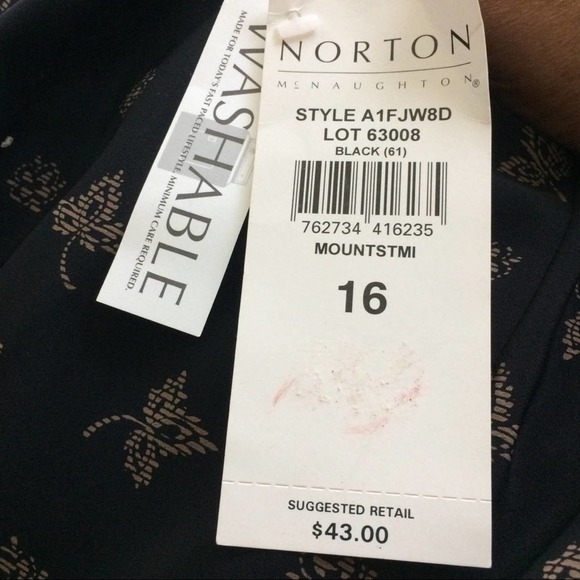 Norton Plus Size Border Print Skirt Black and Tan - Picture 4 of 6